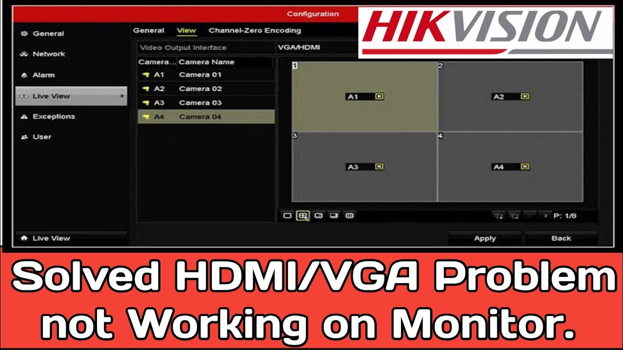 Hikvision how to configure live view for HDMI and VGA output l Solved Hikvision HDMI Output Problem.