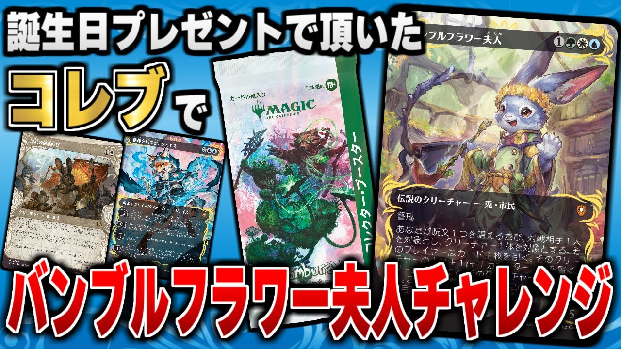【MTG開封】誕生日プレゼントで頂いた「ブルームバロウ」コレクターブースターでバンブルフラワー夫人チャレンジ！！【ブルームバロウ】