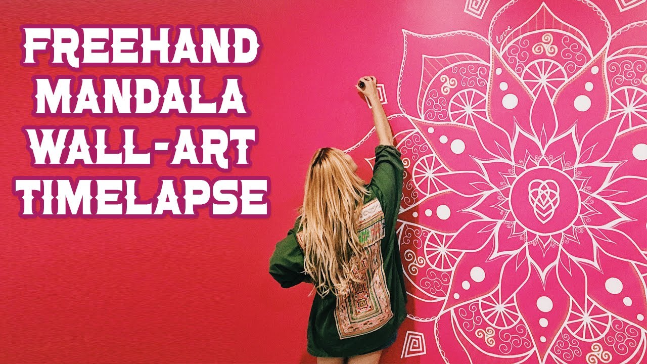 Mandala Mural - Freehand Wall Art - Time-lapse