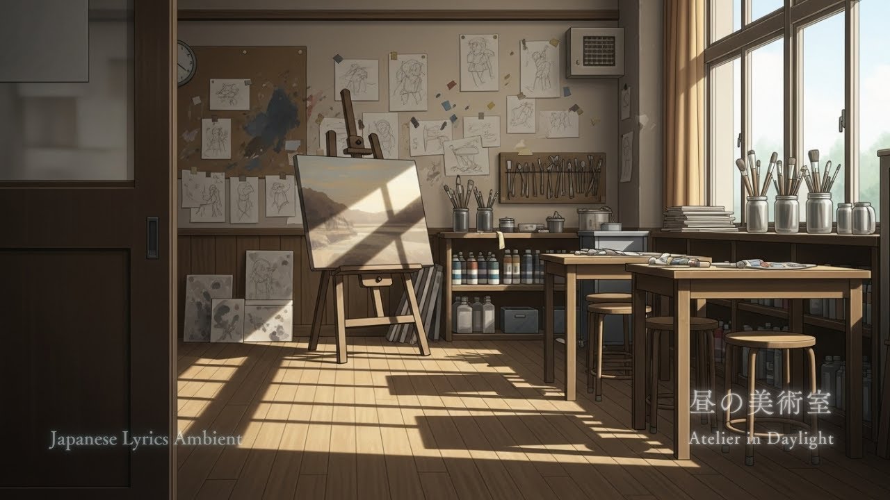 昼の美術室 🎨｜Atelier in Daylight｜静かな光と、描きかけの想い｜Orito