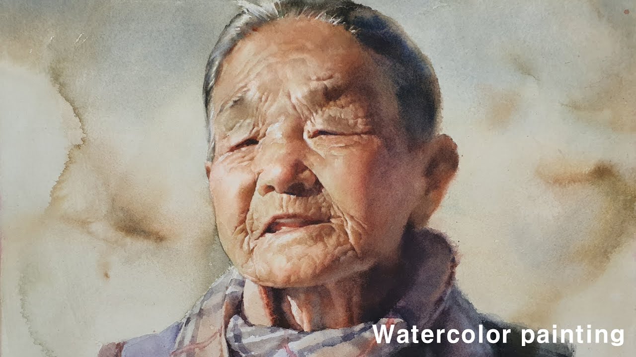 Watercolor portrait painting / 봄이 오려나?