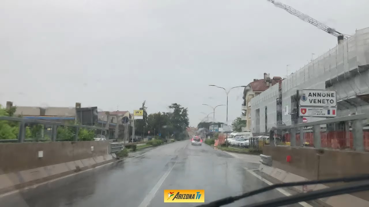 ARIZONA ON THE ROAD -  DRIVING IN THE RAIN  - ANNONE VENETO - THE STREET OF VENETO -