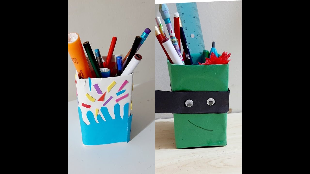2 Fun Ideas - DIY Pencil Holders + Tutorial !