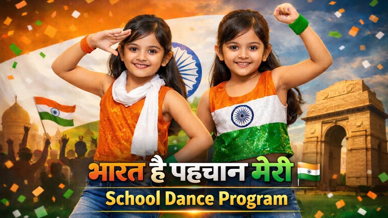 भारत है पहचान मेरी 🇮🇳 | 8 साल की दो लड़कियों का शानदार डांस | School Dance Program