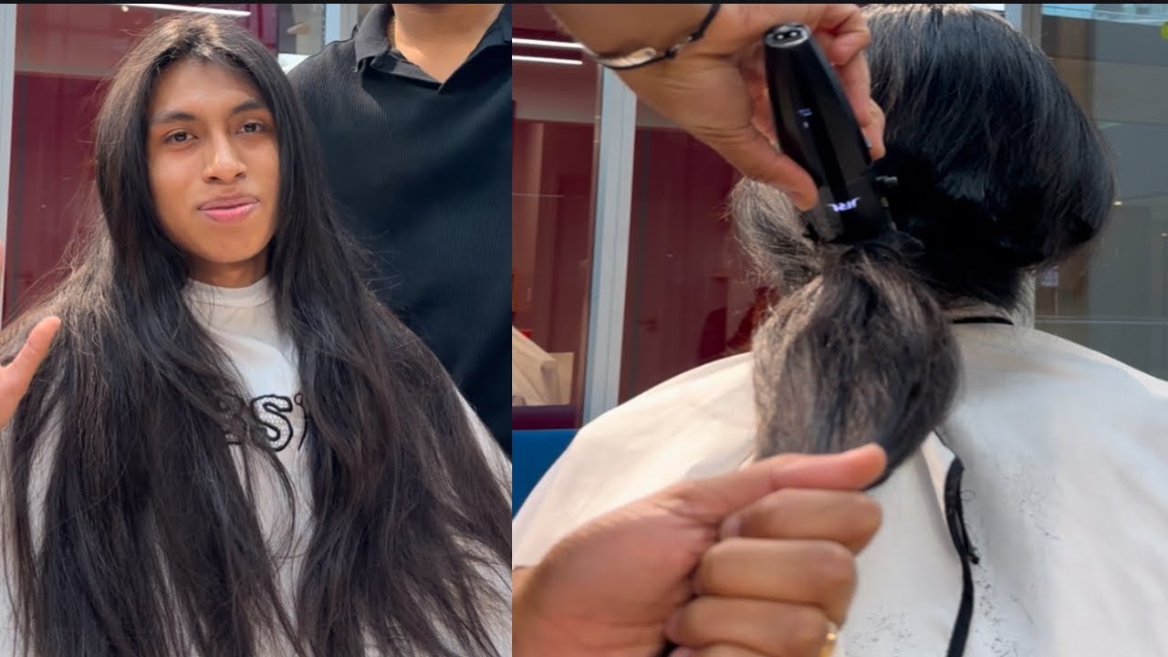Desde que naci&oacute; no le cortan su cabello😱 #cambiodelook #asombroso 