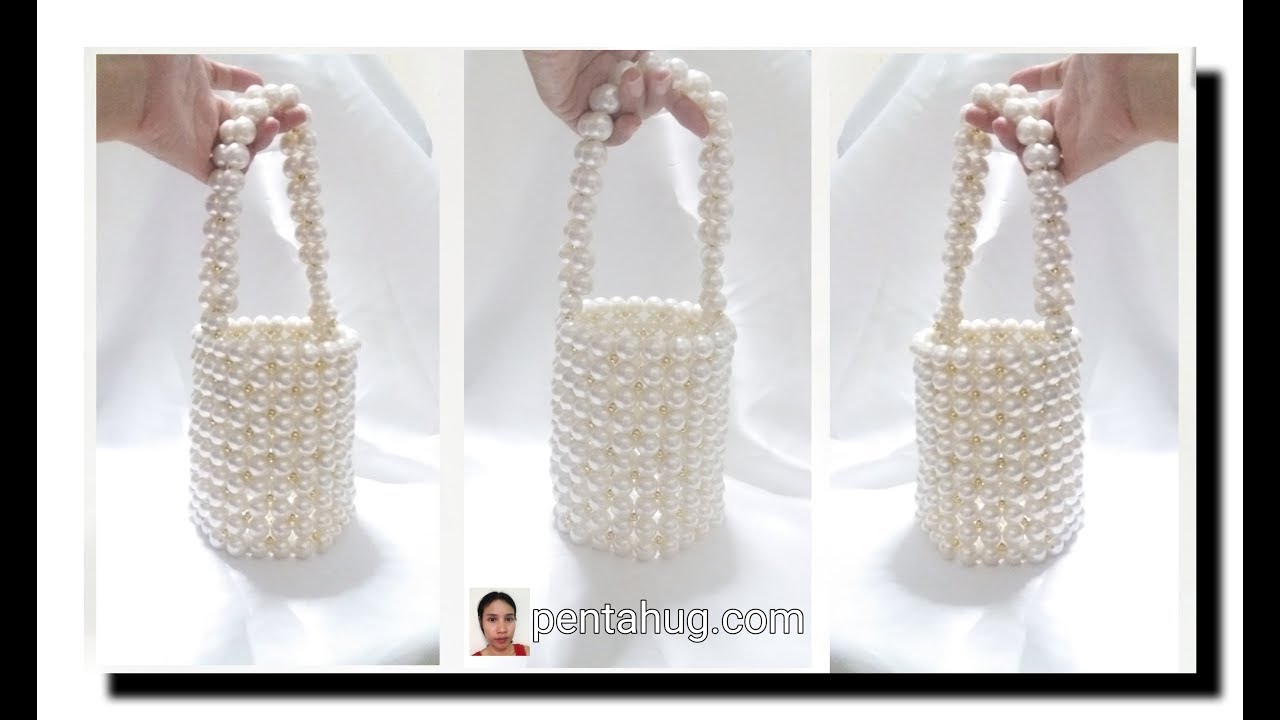 วิธีทำ กระเป๋าลูกปัด ไข่ มุก แบบที่ 14ตอนที่ 1/2  How to make a pearl bead bag  design 14 ep.1/2