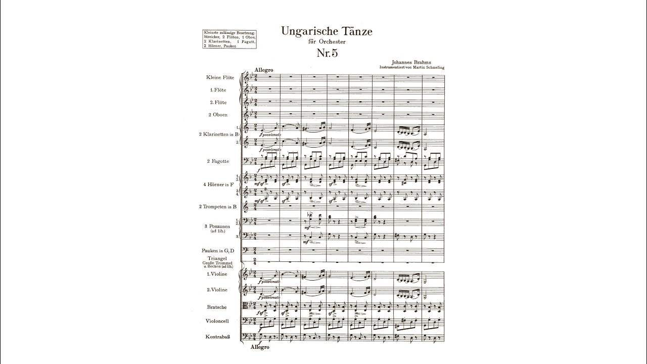 Brahms: Hungarian Dance No. 5 - 7 for Orchestra (arr. M. Schmeling) (with Score)