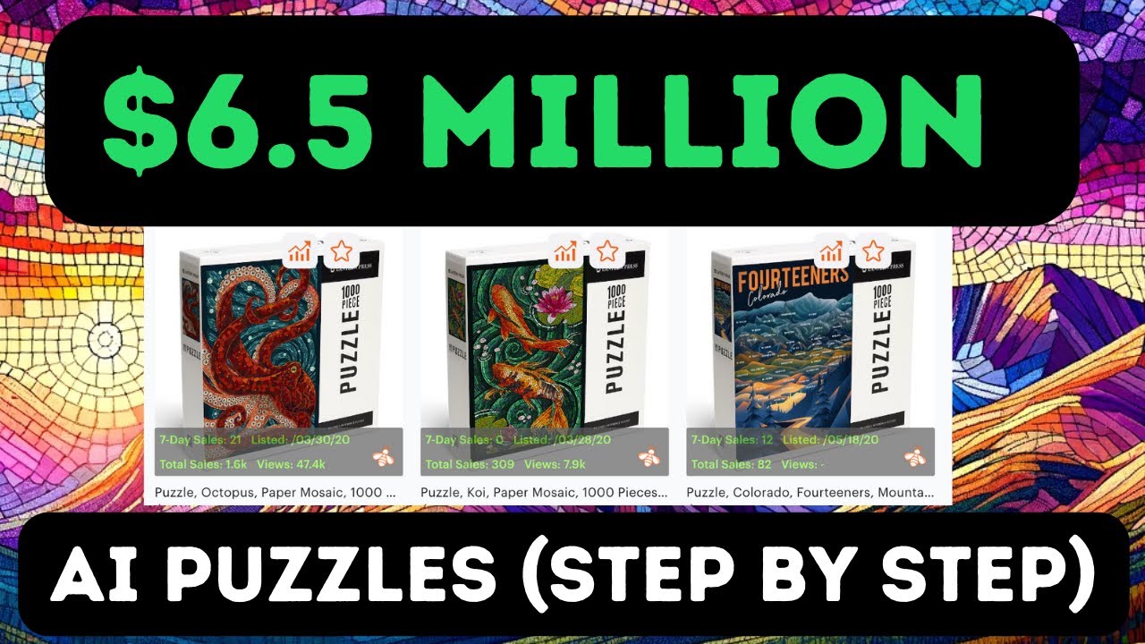 Create beautiful AI art and sell PUZZLES - (Very profitable for Etsy and Shopify Print on Demand)