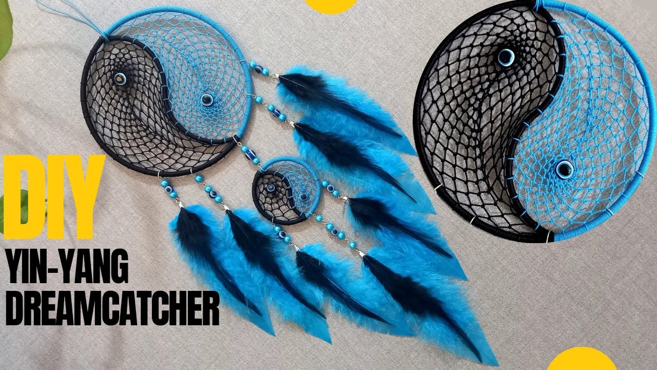DIY dreamcatcher | Yin & Yang Dreamcatcher/Room wall decor ideas |آموزش دریمکچر یین یانگ