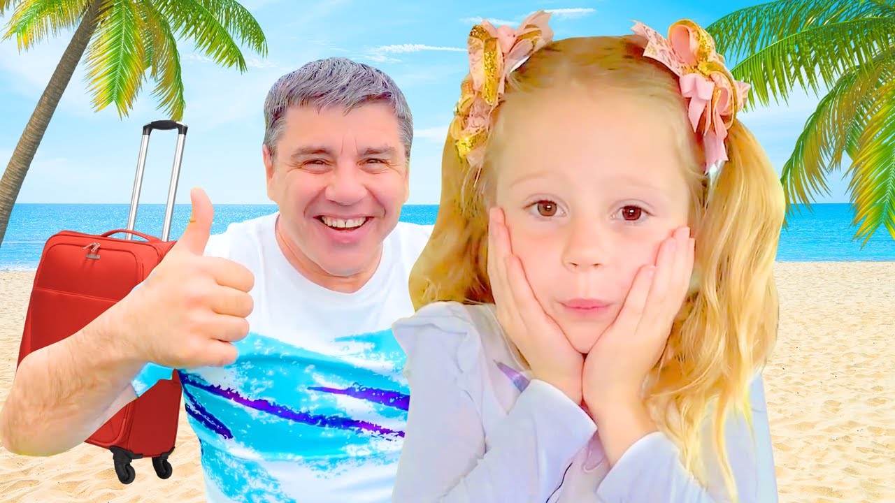 Nastya y su pap&aacute; est&aacute;n jugando con lego + Nastya y su pap&aacute; est&aacute;n emprenden a viajar