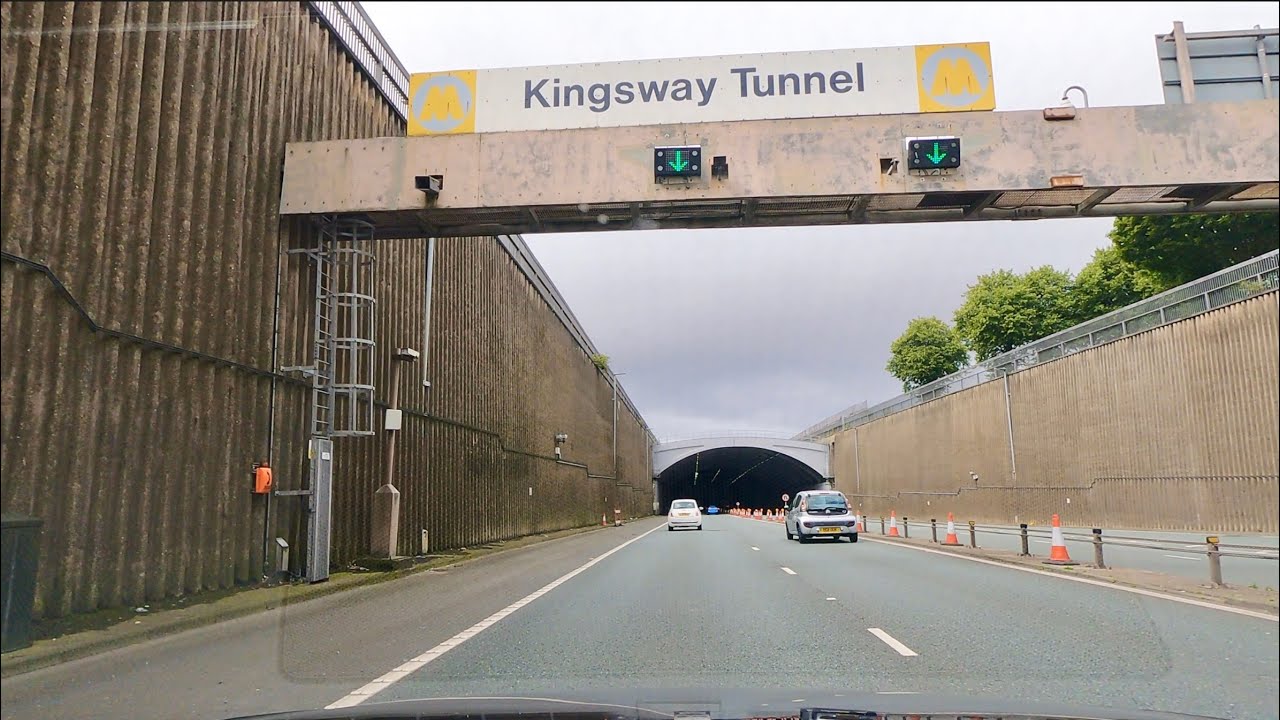 Liverpool to Chester drive through passing Kingsway Tunnel and M53 Motorway
