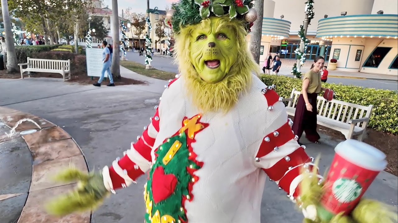 The Grinch Takes Over Celebration Florida - Christmas Time Craziness / BUSY Saturday Night Downtown 