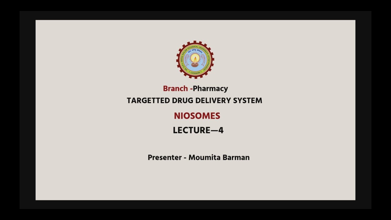Novel Drug Delivery Systems (NDDS) | Niosomes Part-1| AKTU Digital Education
