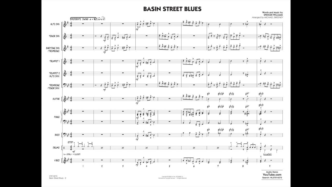 Basin Street Blues by Spencer Williams | Arr. by Michael Sweeney