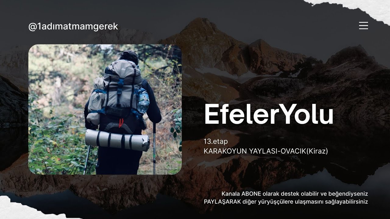 EFELER YOLU 13.etap KARAKOYUN YALASI-OVACIK