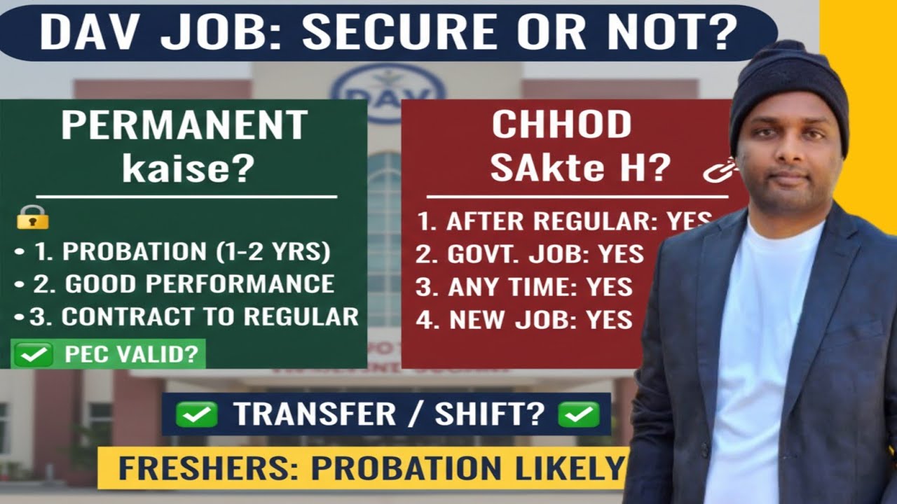 DAV School Job Reality:🔥 Probation, Transfer & PEC Rules | How to become a Regular Teacher❓️