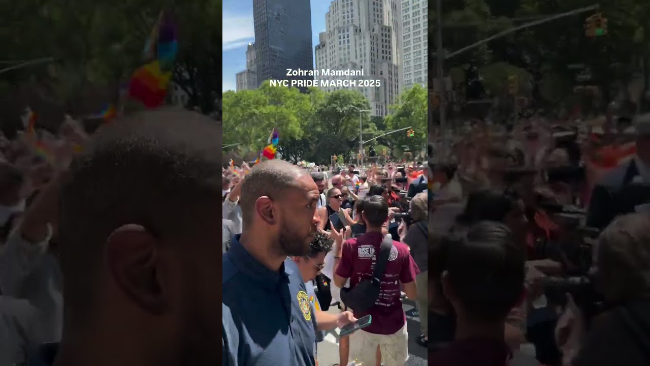 Staying hydrated + an ally? Zohran Mamdani at the NYC PRIDE MARCH 2025 🏳️&zwj;🌈🏳️&zwj;⚧️ #zohranmamdani