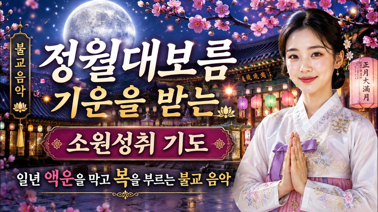 정월대보름 기운을 받는 소원성취 기도 | 일년 액운을 막고 복을 부르는 불교 음악 | 불교 카페 음악