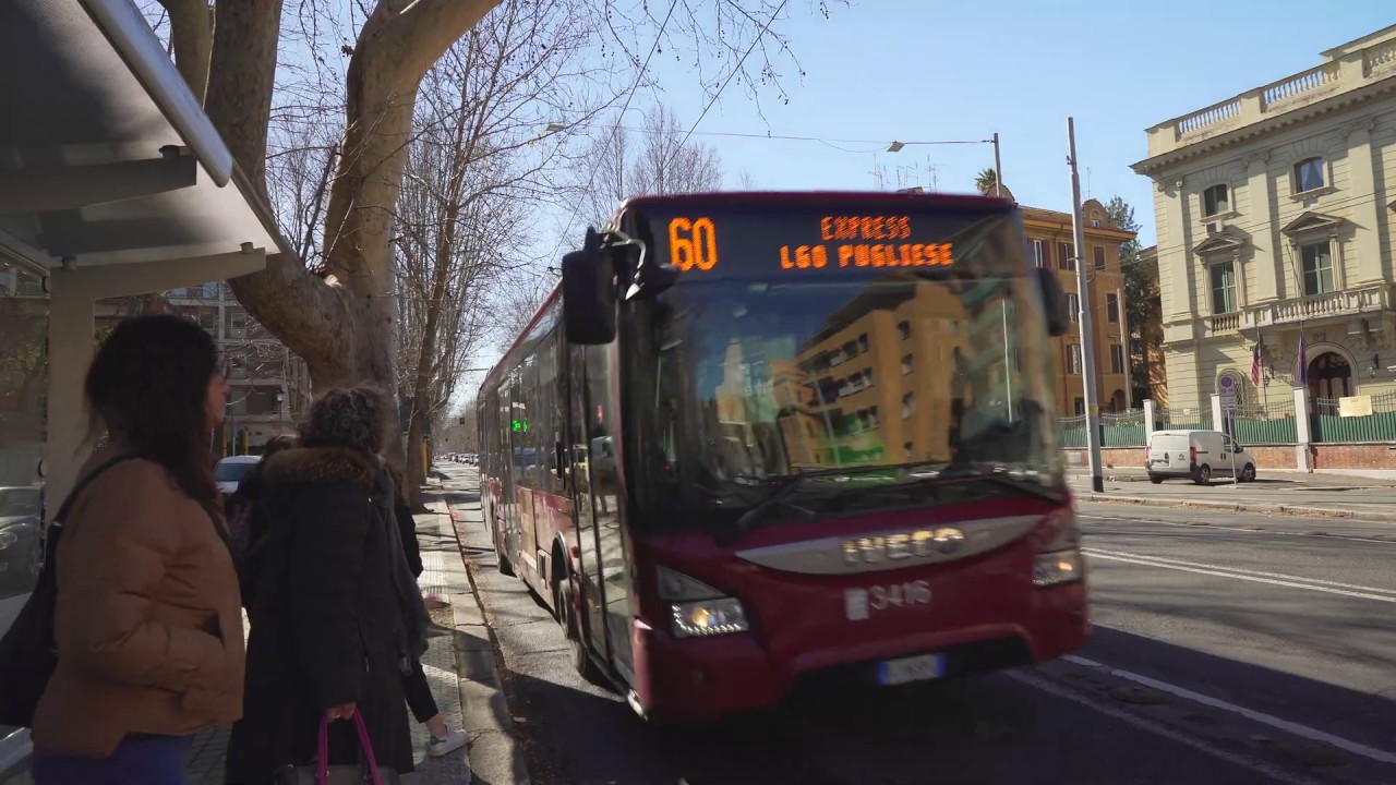 Italy, Rome, bus 60 ride from NOMENTANA to BATTERIA NOMENTANA