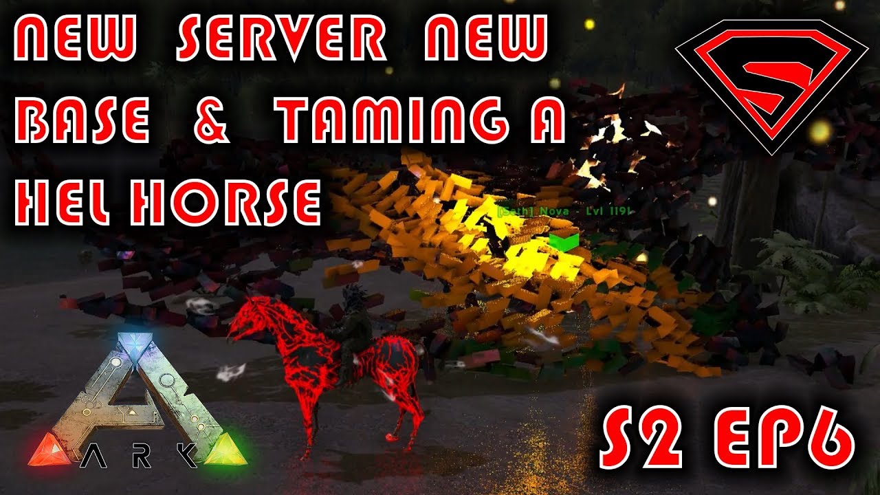 ARK: RETURNING TO THE ISLAND - NEW SERVER, NEW BASE & TAMING A HELL HORSE! S1 EP6
