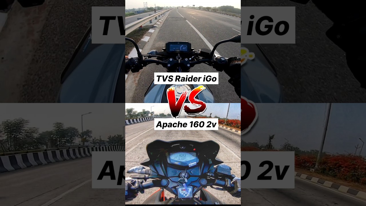 TVS Raider iGo vs Apache RTR 160 2v Gear challenge #shorts #tvsraider