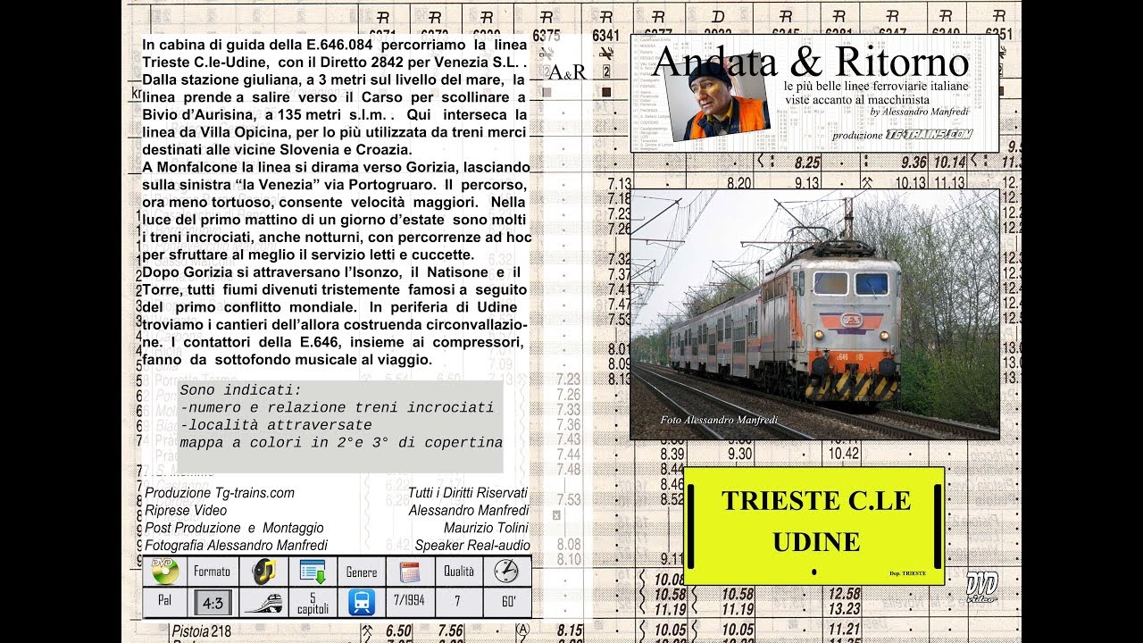 1/4 TRIESTE C.le-UDINE in cabina di guida della E. 646.084
