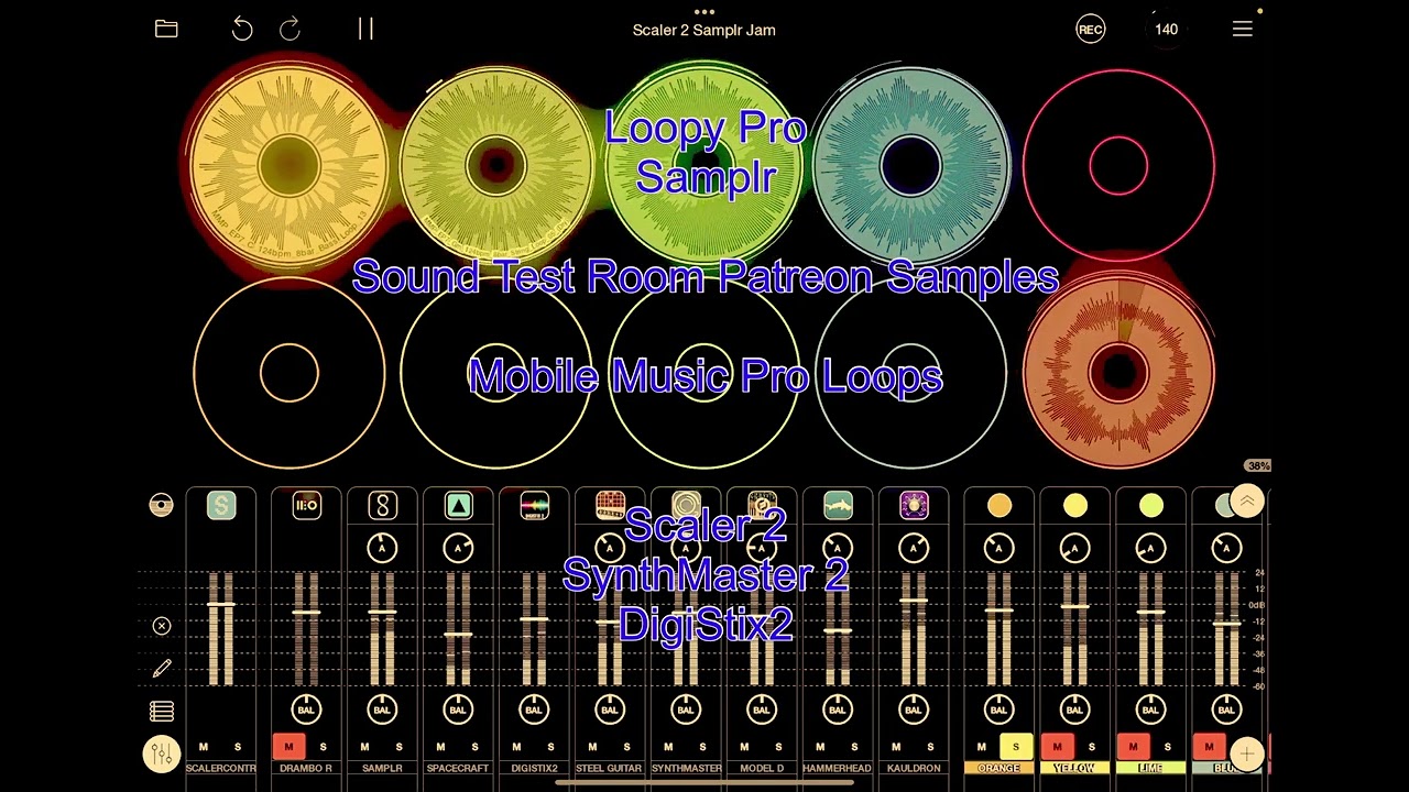 Loopy Pro Jam Samplr 140 BPM @TheSoundTestRoom  Patreon samples 2 & @MobileMusicPro free loops.