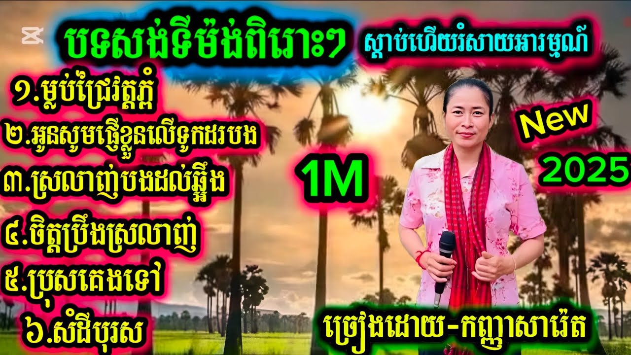 បទសង់ទីម៉ង់ពិរោះៗចាក់ស្តាប់កំសាន្តអារម្មណ៍សាច់ភ្លេងថ្មី2025 ជូនតាមសំណមពរបងប្អូន. លឺបុកបាស់កប់សារីអែម