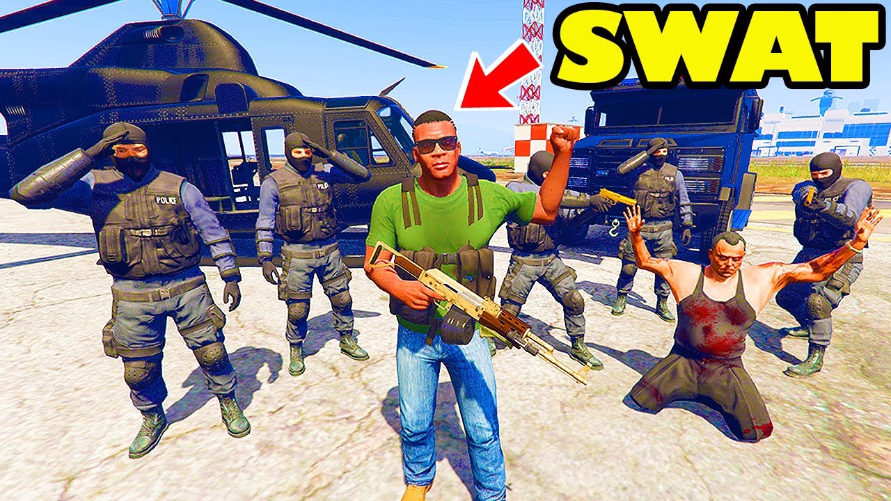 Franklin Seventh Day As A SWAT CHIEF in GTA 5 | SHINCHAN and CHOP
