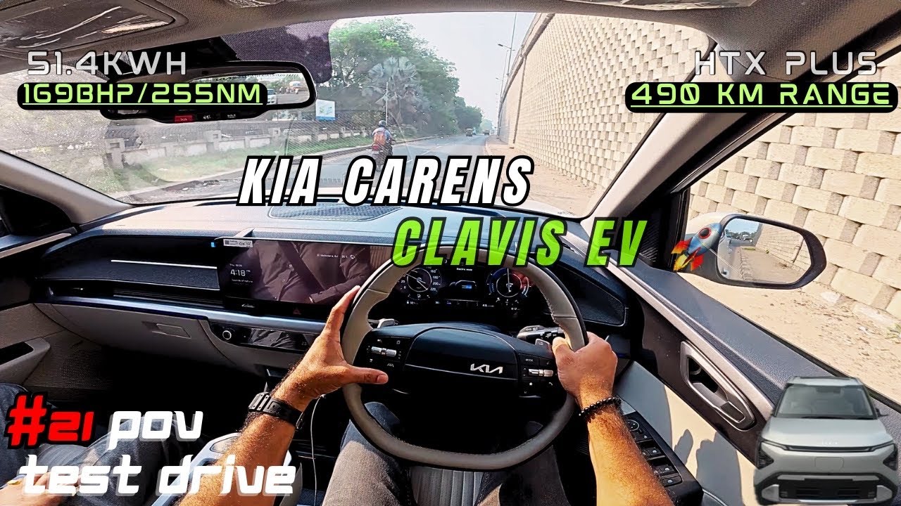 KIA CARENS CLAVIS EV TEST DRIVE ✅ -169bhp/255Nm 🚀Trq- 51.4kWh Battery pack 490km Range | POV ASMR
