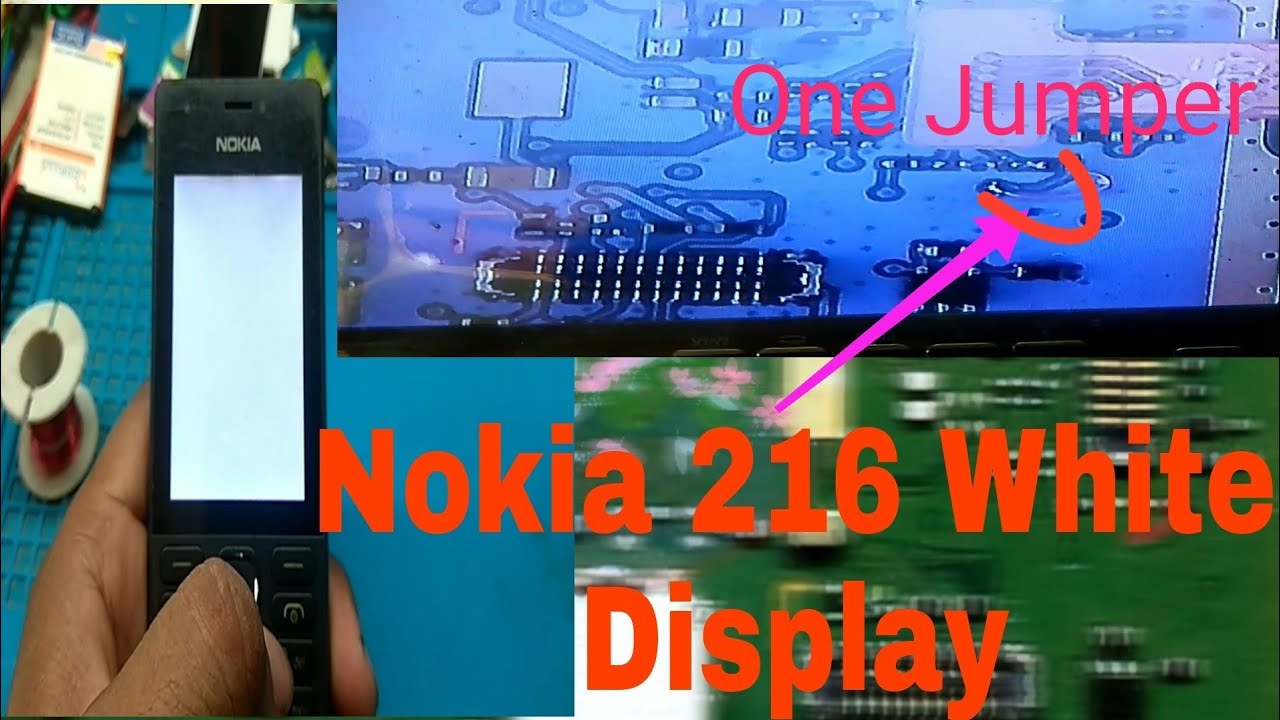 Nokia 216 White display solution!!! jumper solution Rm1187 White Display!!!!!!