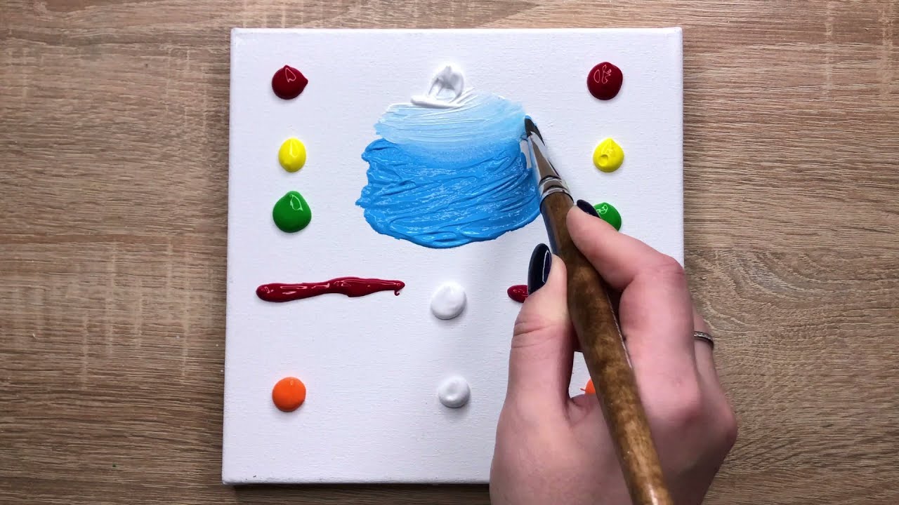 Painting Father with Daughter Walking in the Forest / Easy Acrylic Painting Technique