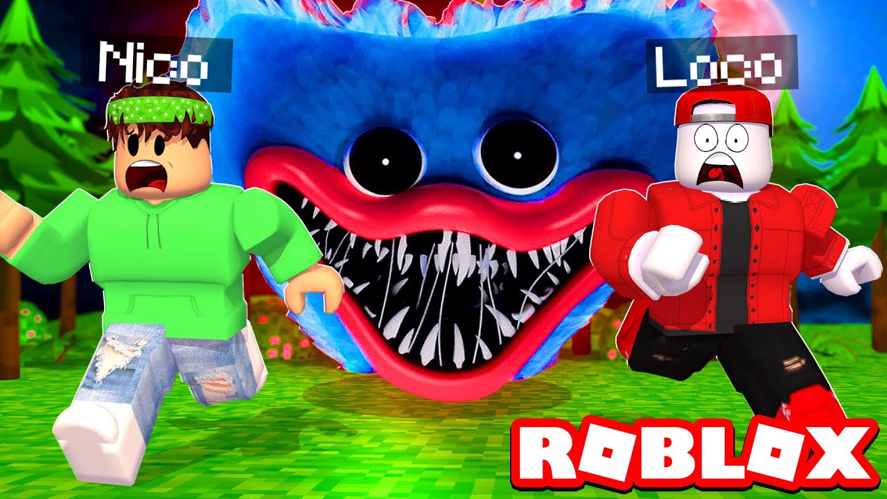 NICO, SCAPPA DA HUGGY WUGGY DI POPPY PLAYTIME CON LOCO su ROBLOX!