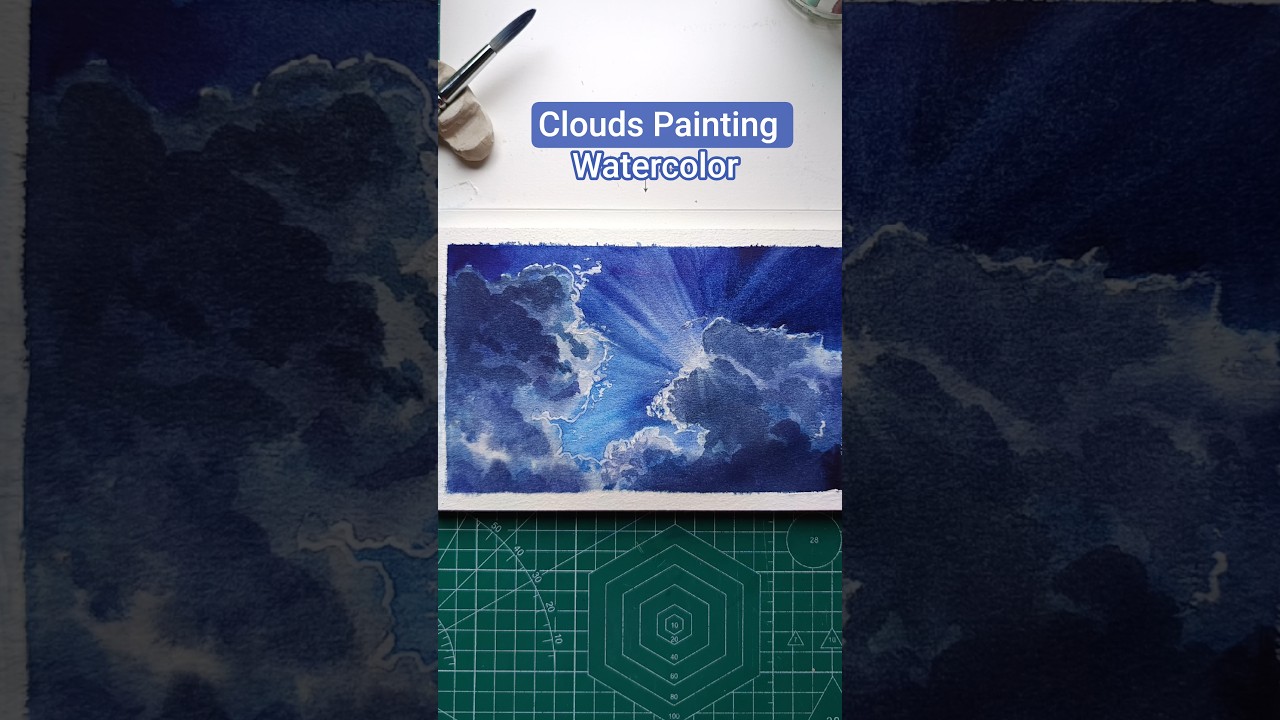 1K when?🥹 watercolor Clouds tutorial how to paint clouds#art #clouds #cloudpainting