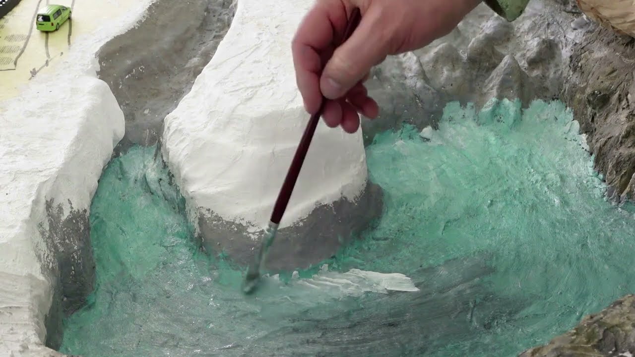 Modelleisenbahn H0: Farbgebung des Sees ! (Tutorial)