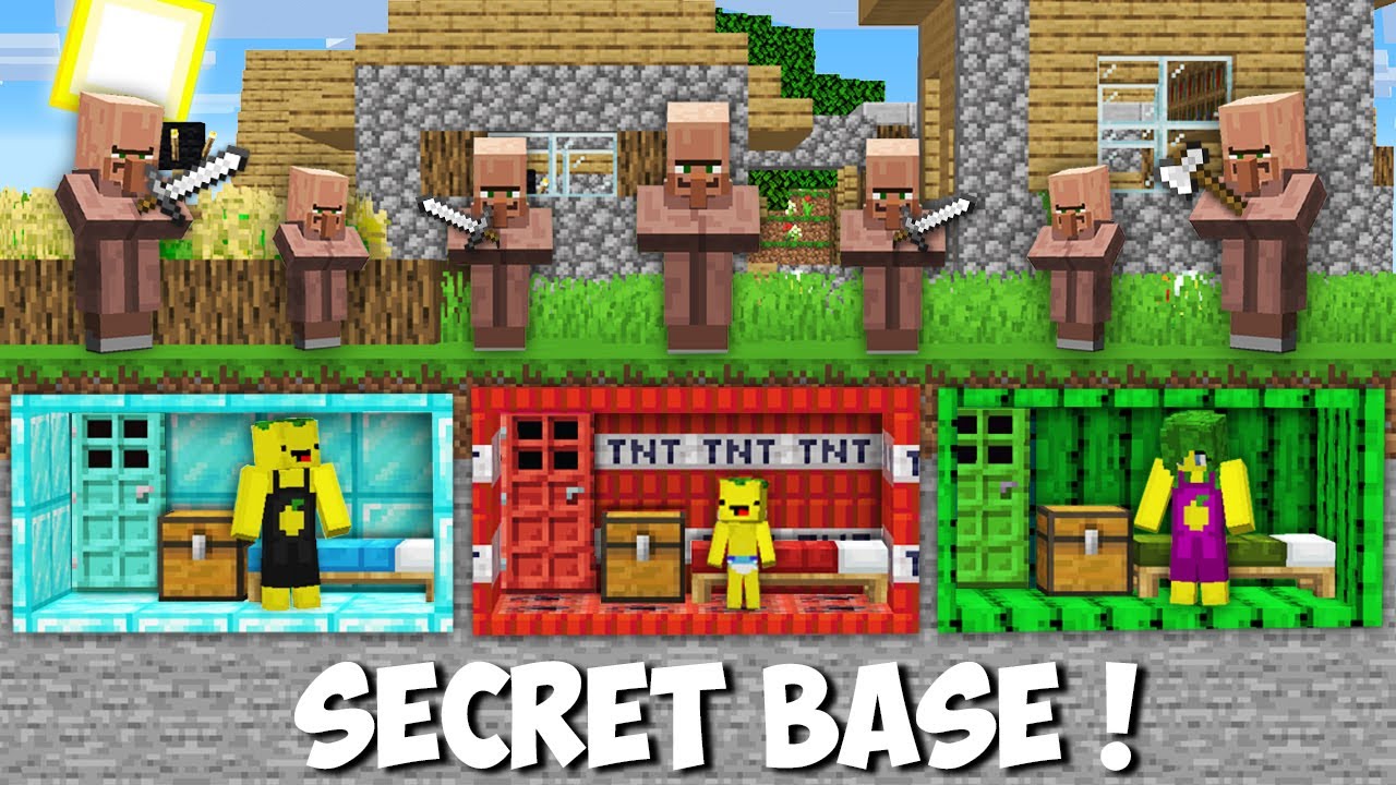 Which secret BUNKER WILL SAVE MY FAMILY FROM THE VILLAGERS in Minecraft ? DIAMOND VS TNT VS CACTUS !