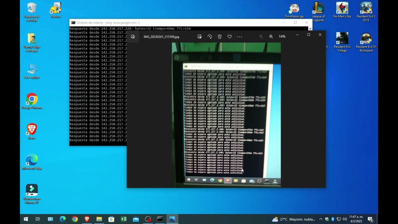 latencia perdidas de paquetes hacer ping en infinito