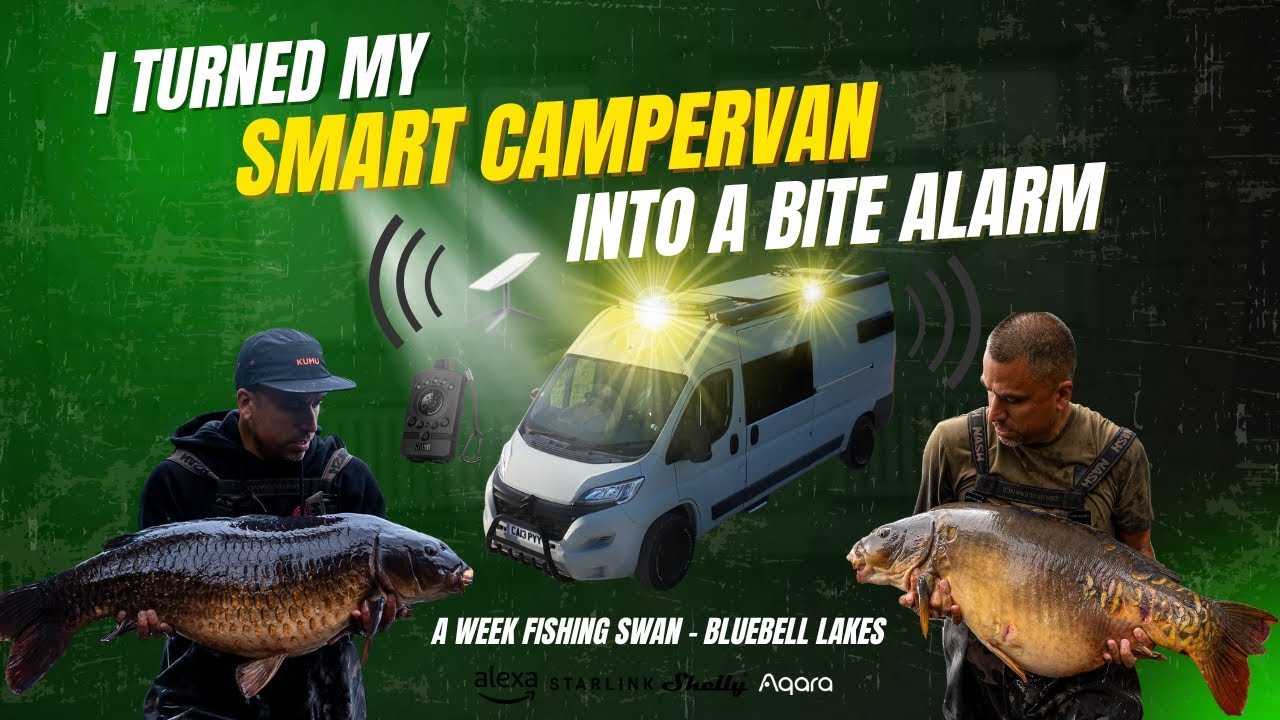 Turned my CAMPERVAN into a BITE ALARM and caught 2 MONSTER A-Team CARP at Swan Bluebell Lakes + COOK