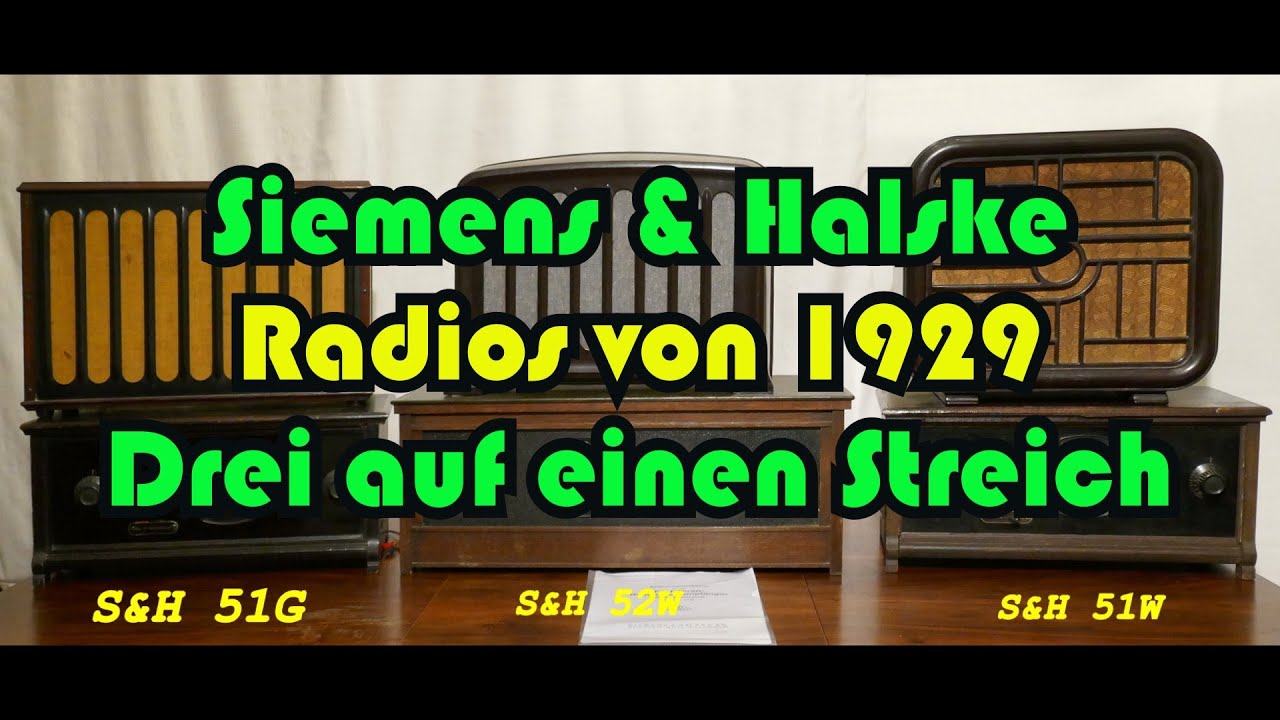3x Siemens - Radios von 1929 - 51G+51W+52W