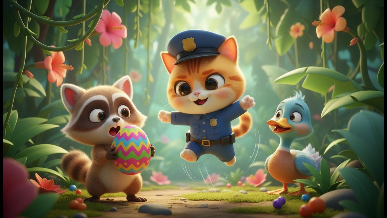¡Kitty, la policía de la jungla y la ladrona de frutas! | canción para niños | Baby Song, Jungle