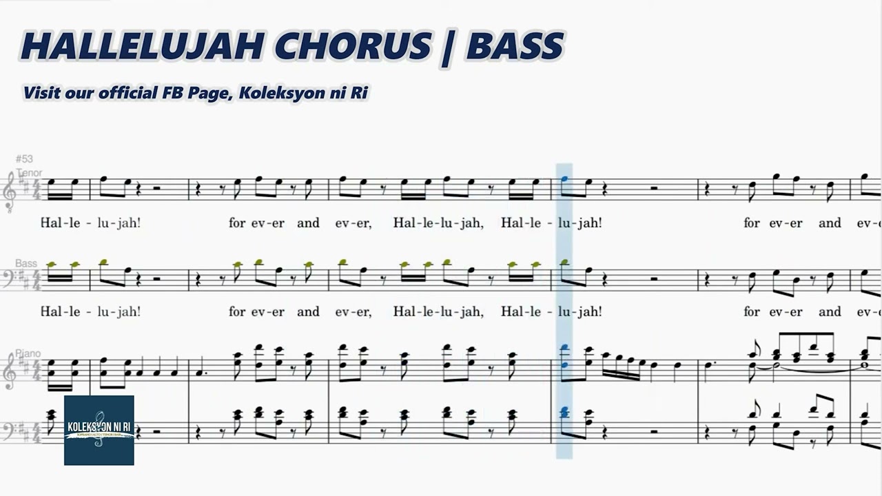 Hallelujah Chorus | Bass | Vocal Guide by Bro. Kent Babia