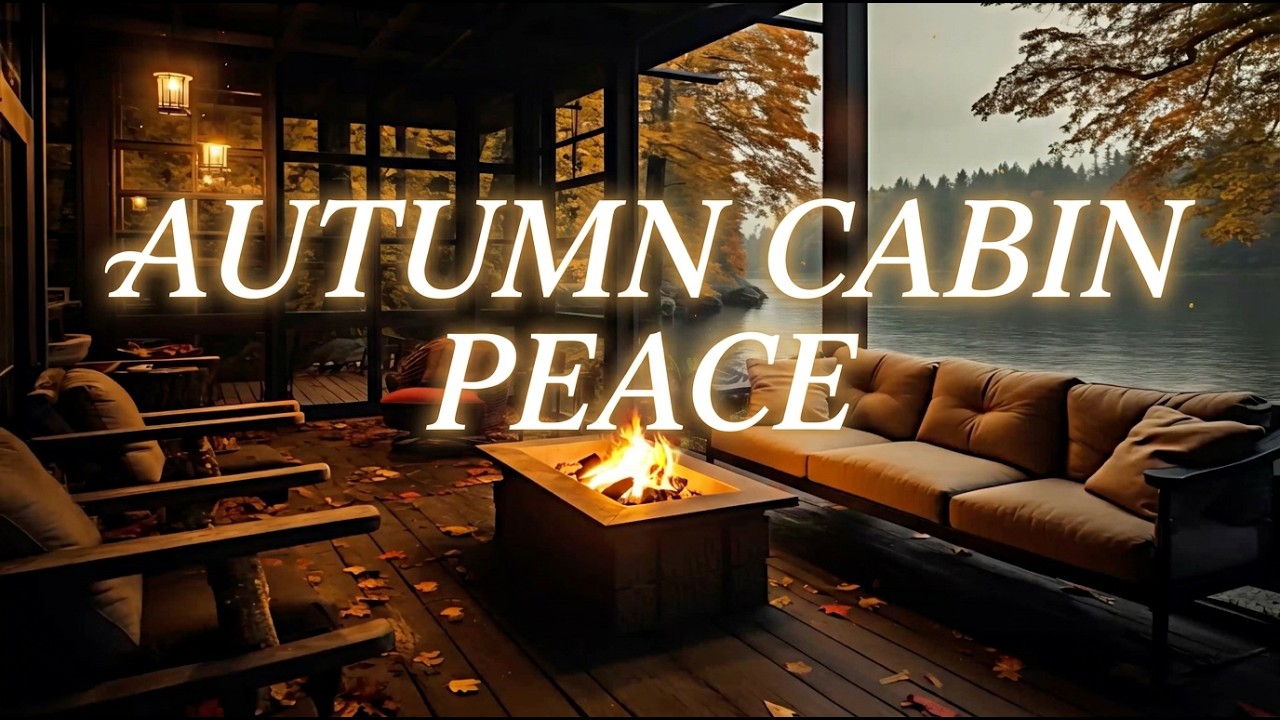 Cozy Lakeside Cabin in Autumn 🍂 Fireplace Sounds & Peaceful Nature Ambience