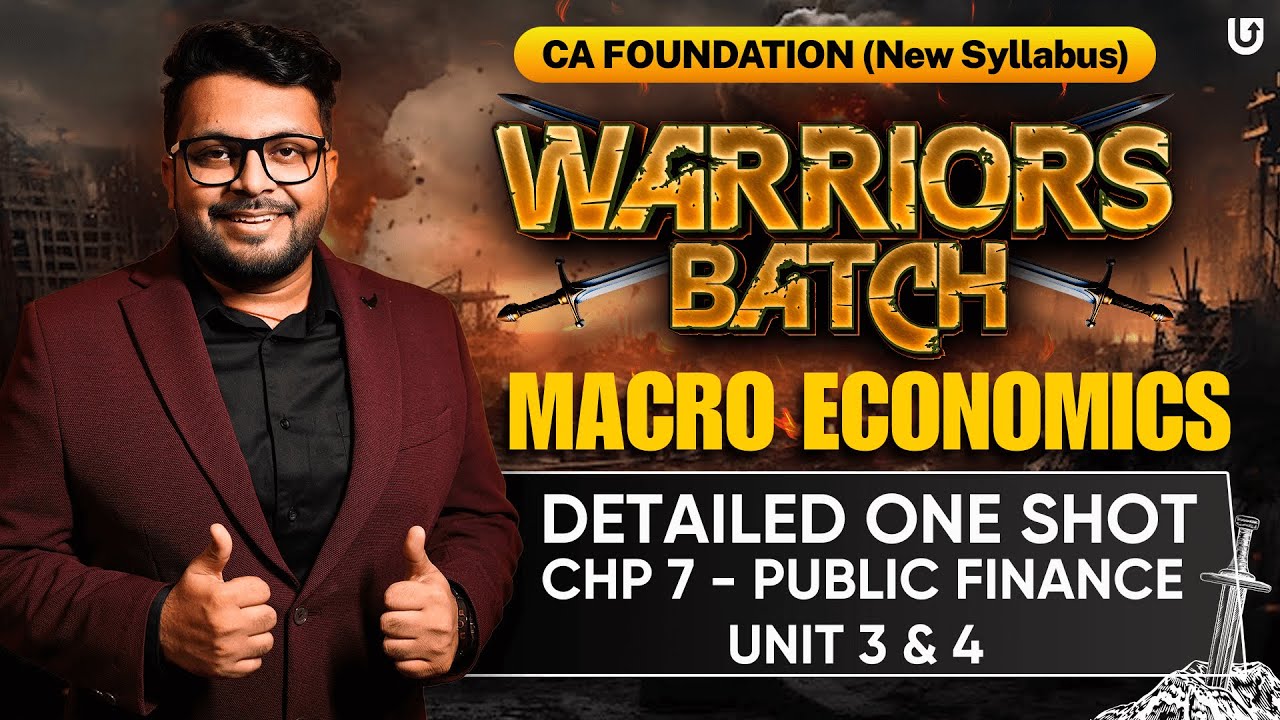 Public Finance One Shot Marathon | Unit 3 & 4 | CA Foundation Economics | CA Mohnish Vora | MVSIR