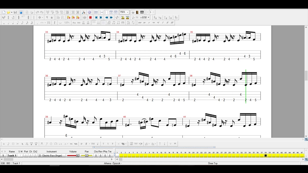 Athena Öpücük Bass Tab
