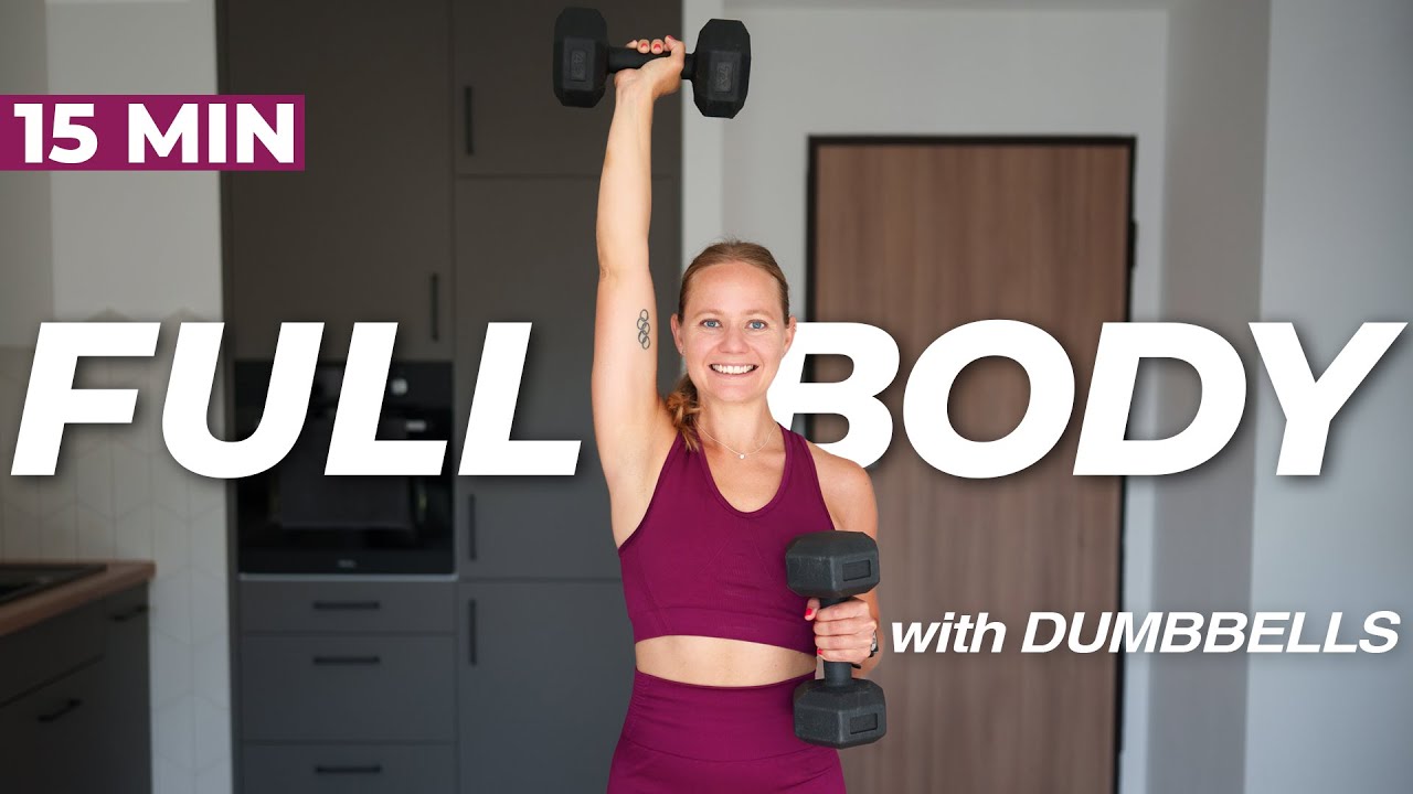 15 MIN AT HOME WORKOUT with Dumbbells | FULL BODY