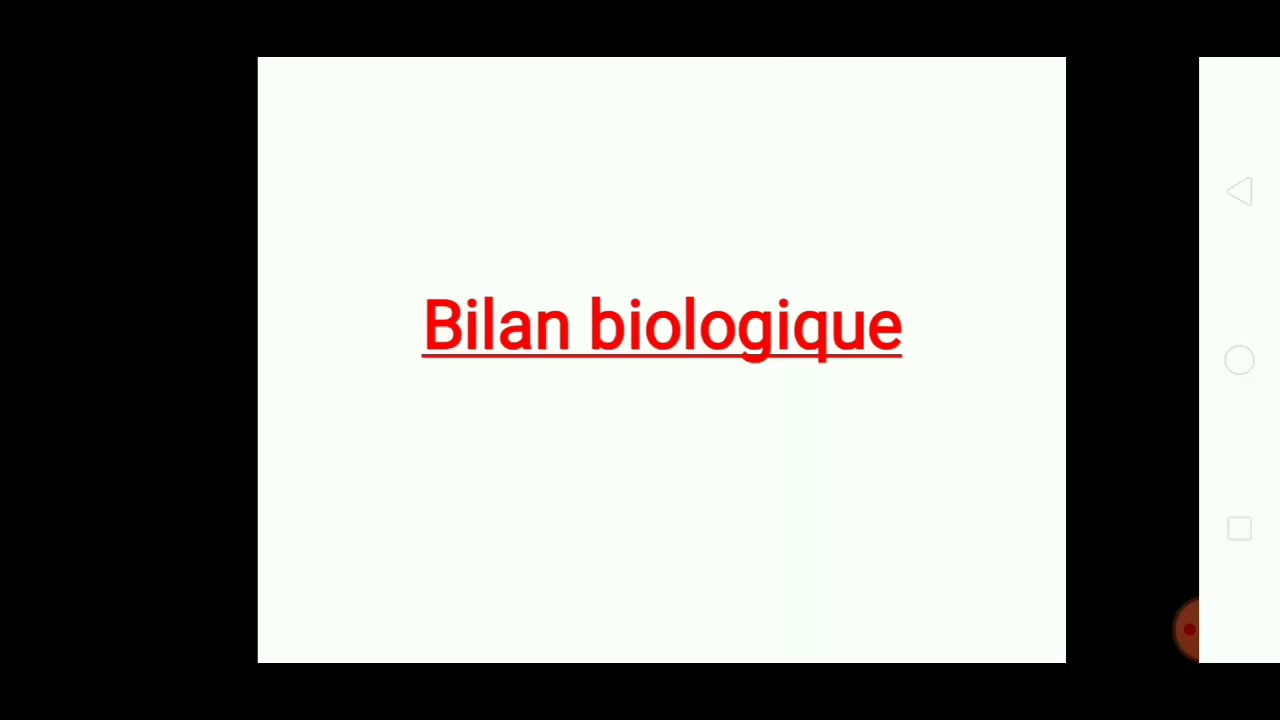 Bilan biologique