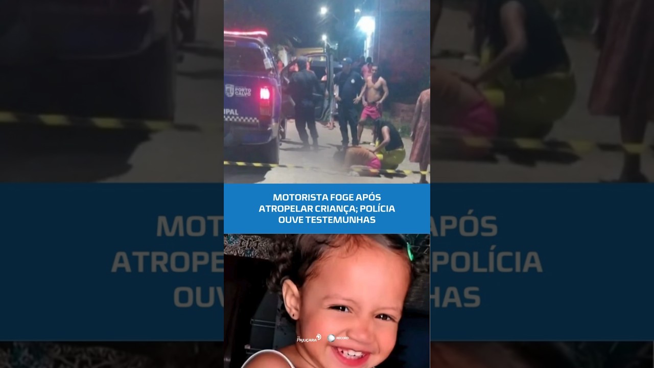 Polícia ouve testemunhas após criança ser atropelada; motorista fugiu do local 
