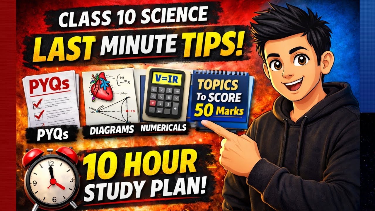 Last Minute Tips for Class 10 Science Exam 2026 | 10 Hour Study Plan 50+ Marks Easily #10science 