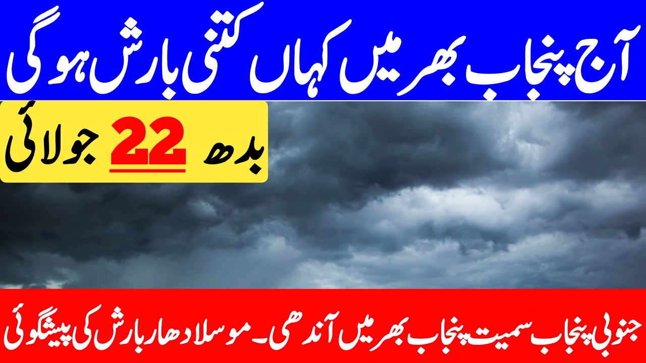 Monsoon Torrential Downpour Prediction For Punjab In Current Week | Today Weather Update