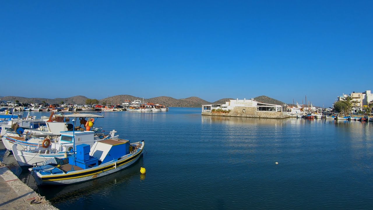 Walking in Elounda, Crete ☀️| Greece - 4K60